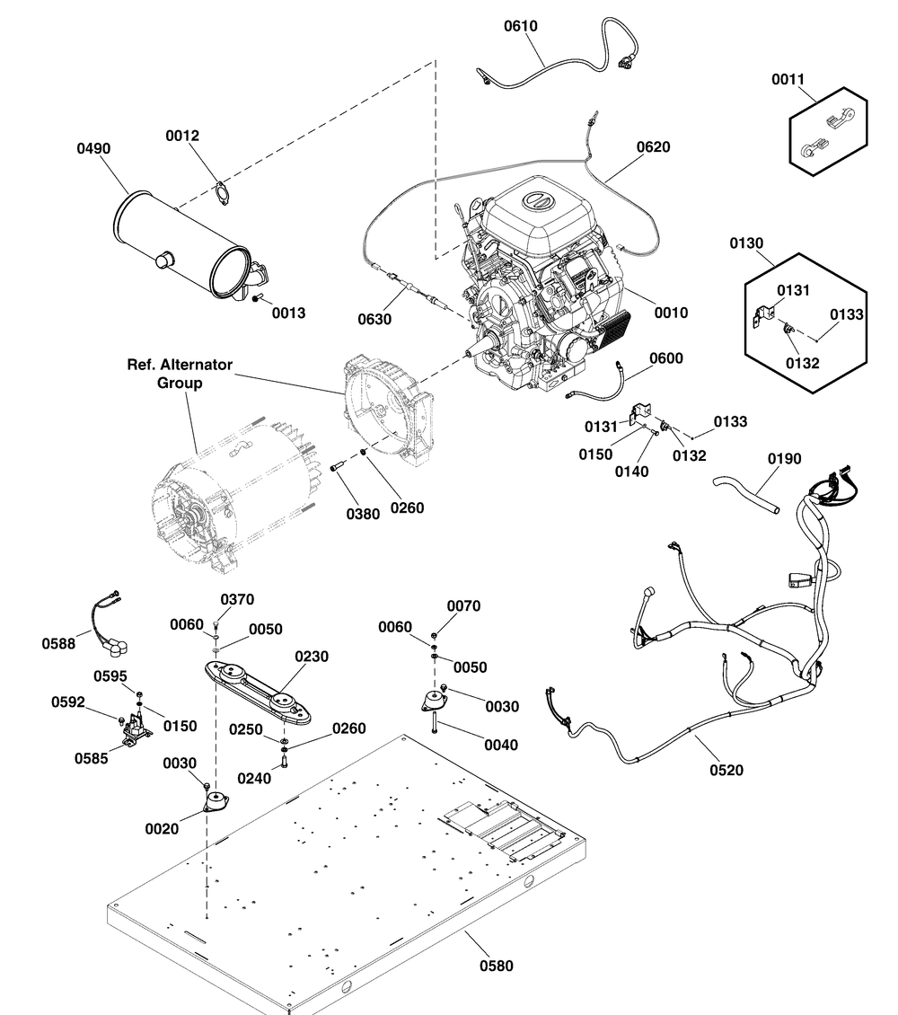 Power Group Diagram and Parts List for 040609-01  Briggs and Stratton Generator